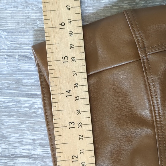 Gap Faux Leather Pants Women's Size Large Tan Skinny 31X27 - Picture 5 of 9